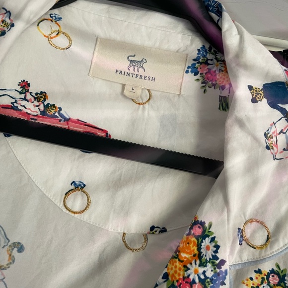 Printfresh Pajama Set Long Sleeve Long Pants SIZE L Happily Ever After - Picture 3 of 5